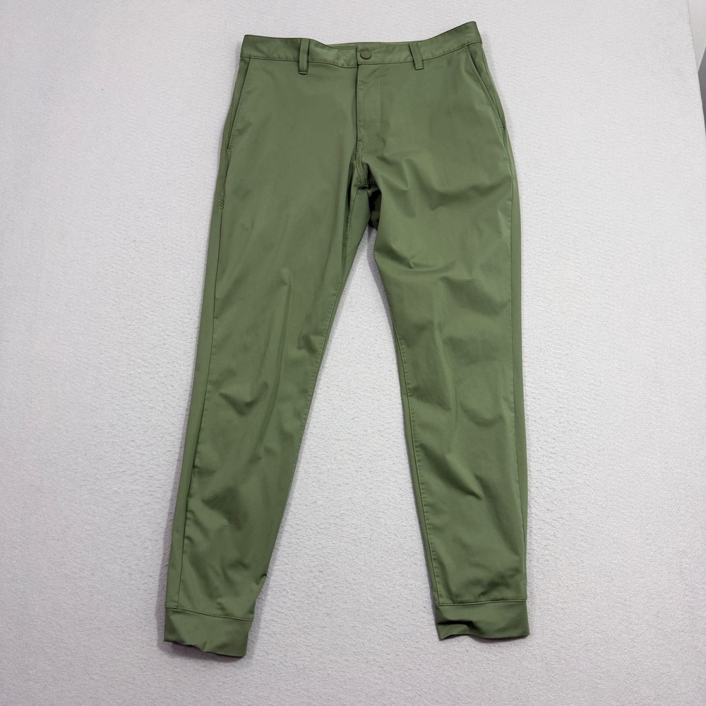 Rhone Pants Mens 31 Green Commuter City Jogger Zipper Ankle 100594 Performance